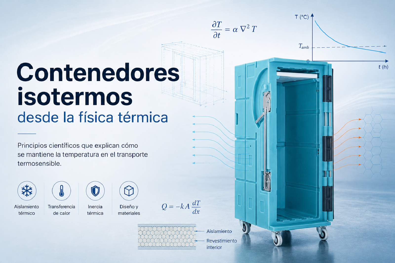 Curva de enfriamiento de un contenedor isotermo